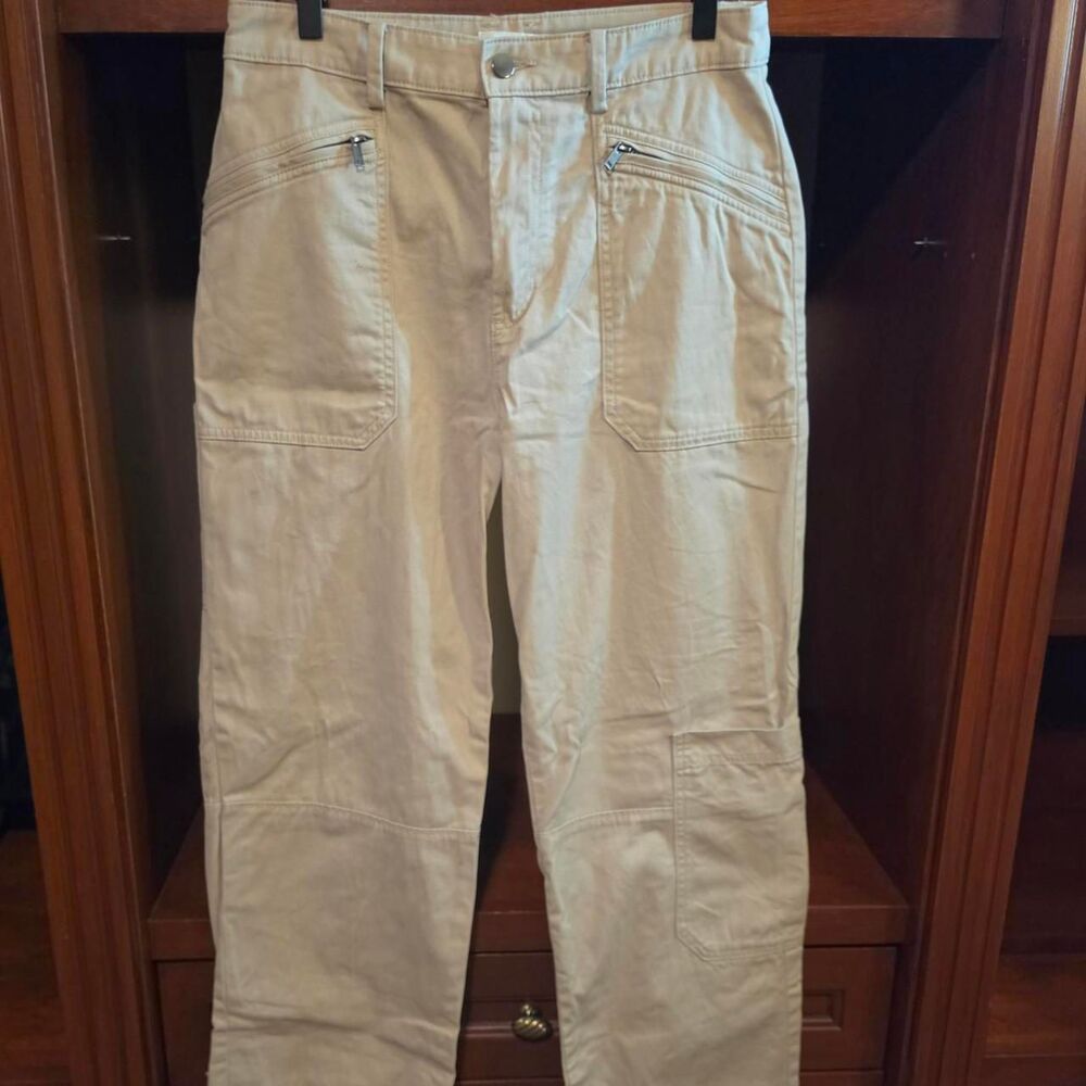 H-m Women's Tan and Cream Trousers